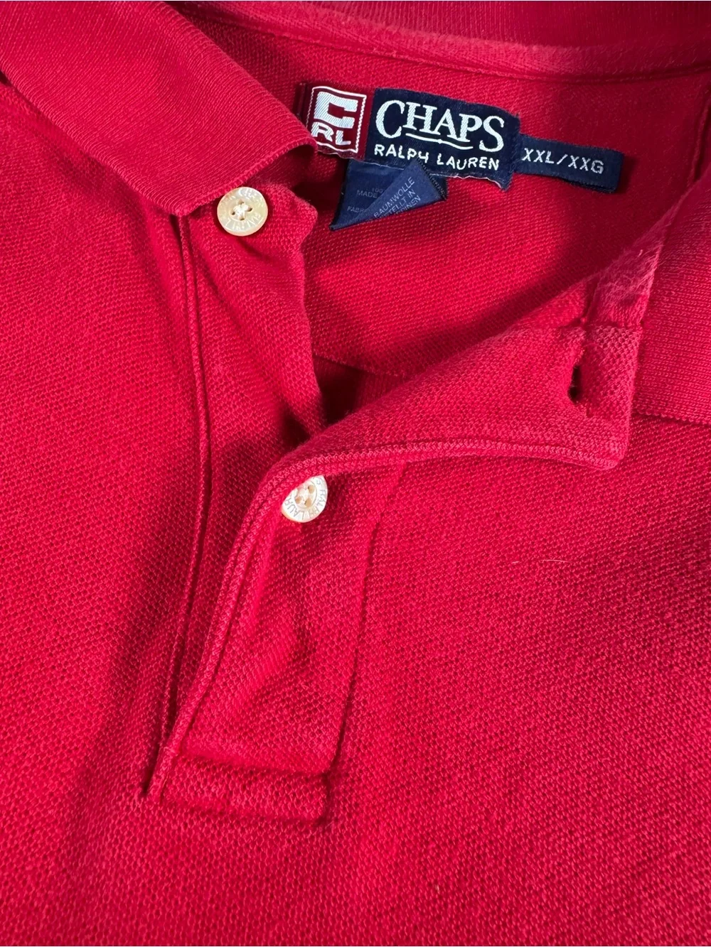 Chaps Ralph Lauren Polo Mens Big and Tall 2XL XXL XXG Red Short Sleeve